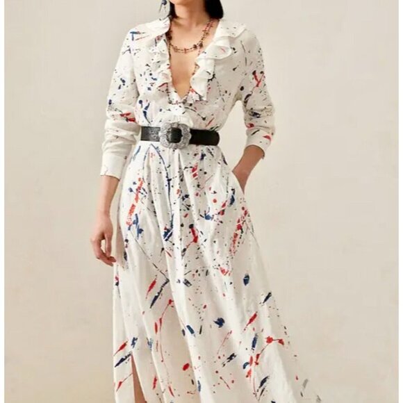 Ralph Lauren Collection Dresses & Skirts - New Ralph Lauren Collection Anakin dress 10 stretch linen paint splatter $2790